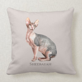 Almofada Nome personalizado Sphynx cat hairless
