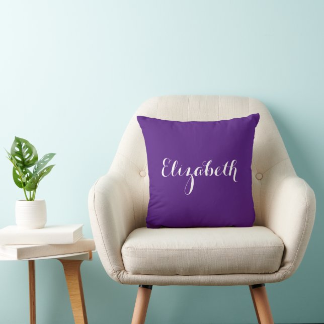 Almofada Nome Personalizado Trendy Royal Purple Tipografia  (Cadeira)