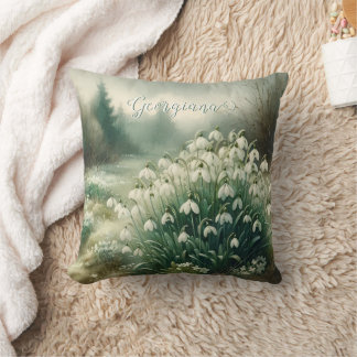 Almofada Nome Personalizado Vintage Watercolor Quedas Flora