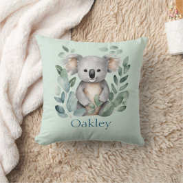 Almofada Nome Personalizado Watercolor Koala Bear