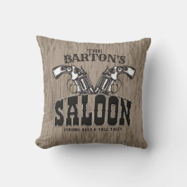 Almofada Nome personalizado Wild West Gun Revolver Saloon