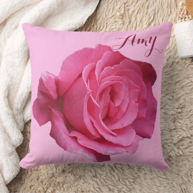 Almofada Nome personalizável Amy bonito rosa rosa rosa boho (Cobertor)
