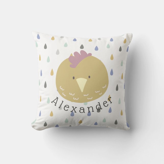 Almofada Nome Personalizável Franguinho Fofo (Frente)