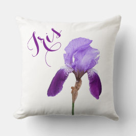 Almofada Nome personalizável Iris bonito púrpura floral sim