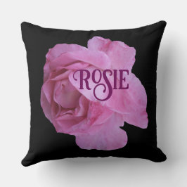 Almofada Nome personalizável Rosie bonito rosa rosa floral
