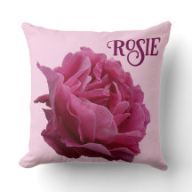 Nome personalizável Rosie floral rosa rosa