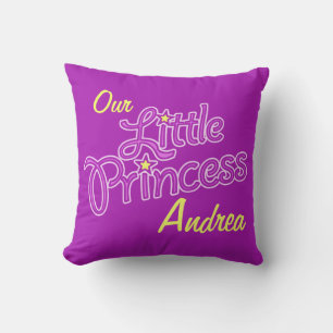 Almofada Nome roxo da princesa da estrela das meninas &