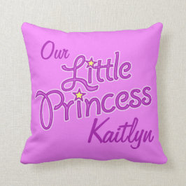 Almofada Nome roxo da princesa da estrela das meninas &