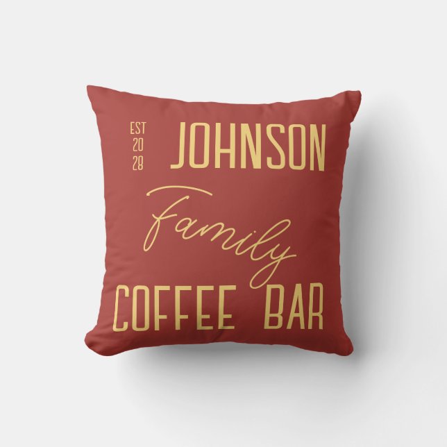 Almofada Nome Russo da Família Cozinha (Frente)