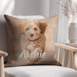 Almofada Nome Simples Moderno do Animal de Estimação e Foto