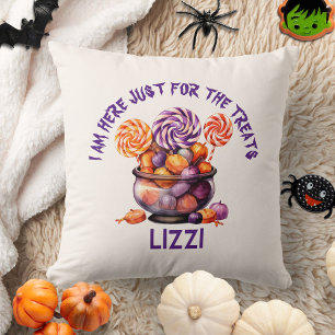 Almofada Nome Spookin Pumpkin Roxo Crianças Laranja Hallowe