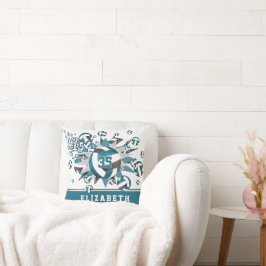 Almofada nomes de atletas das estrelas do volleyball preto