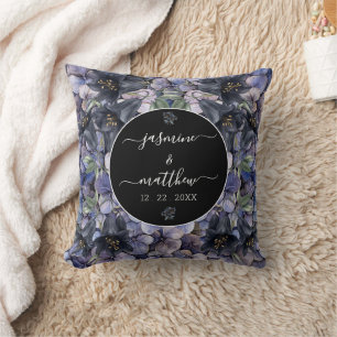 Almofada Nomes de Casal Clássicos Florais Pretos Temperamen
