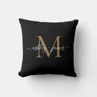 Nomes de casamento com monograma preto elegante em