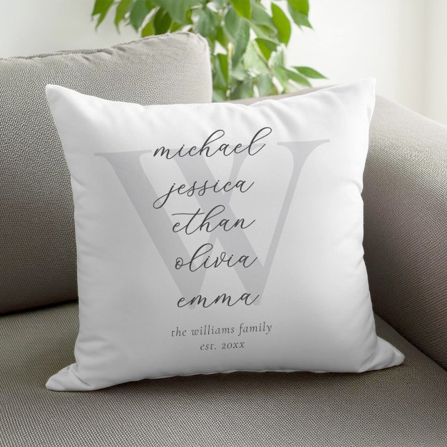 Almofada Nomes de Monograma da Família (Criador carregado)