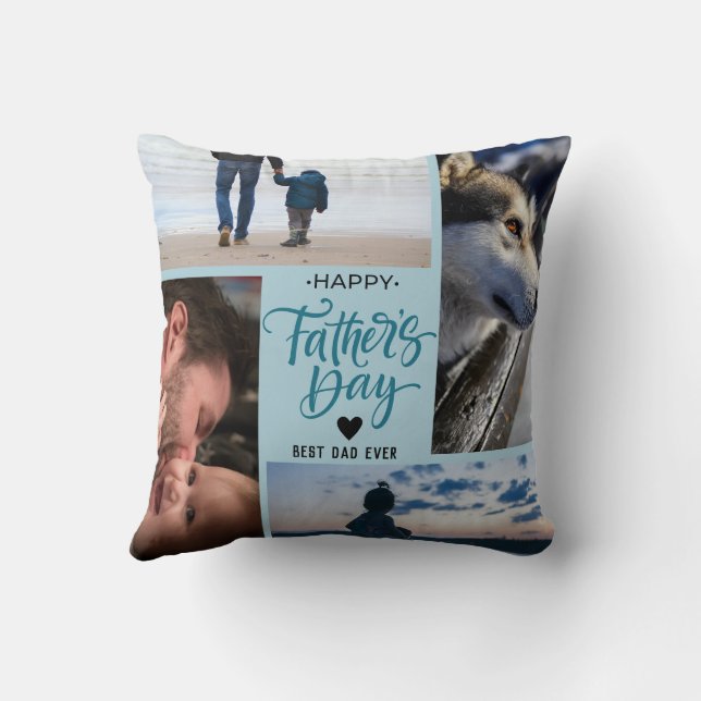 Almofada Nomes Personalizados de Colagem de Fotografias de  (Verso)