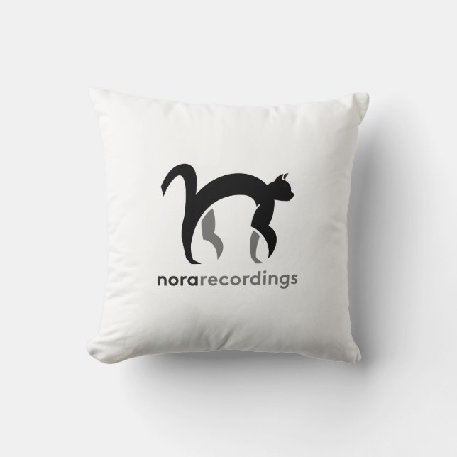 Almofada nora recordings logo white クッション (Frente)