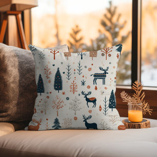 Almofada Nórdico Minimalista Reindeer Woodland Escandinava