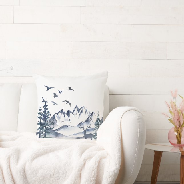 Almofada Noroeste do Pacífico Montanhas Rochosas e Veados (Sofá)