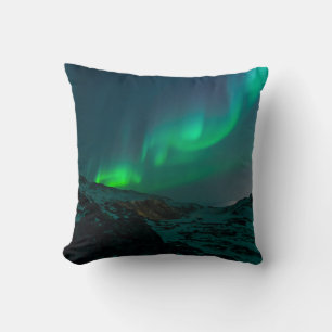 Almofada Norte Aurora Borealis ilumina a Noite Verde Árctic