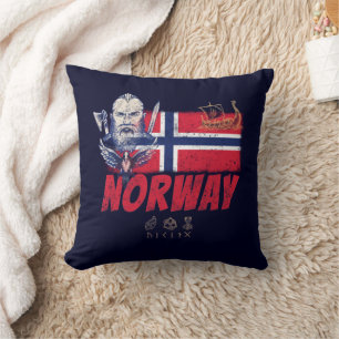 Almofada Noruega Viking Vintage Flag E Ship Souvenir