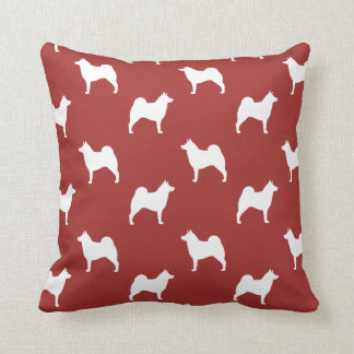 Almofada Norueguês Elkhound Silhouettes Padrão Vermelho