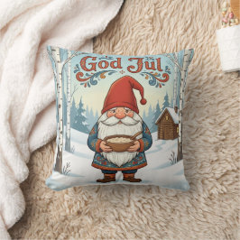 Almofada Norwegian Nisse God Jul Christmas Throw Pillow