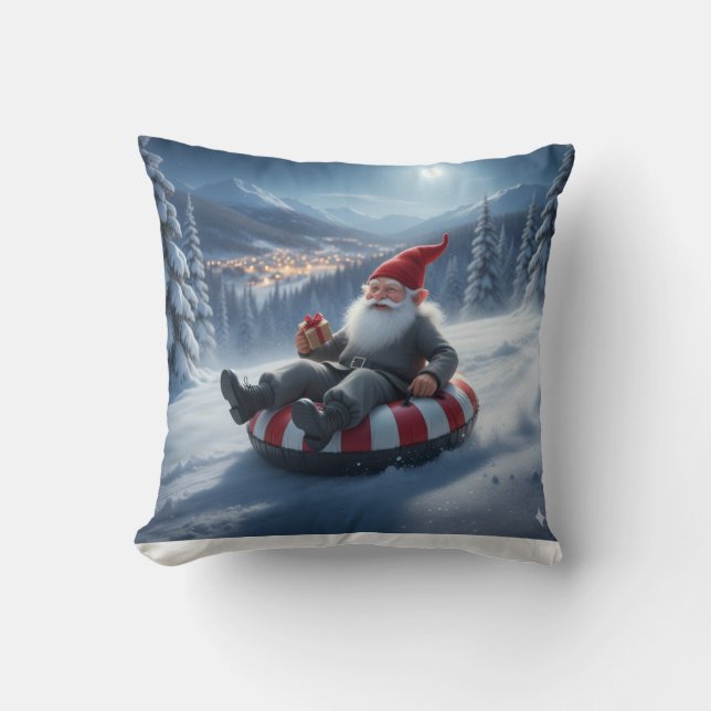 Almofada Norwegian Nisse Sledding, Throw Pillow (Frente)