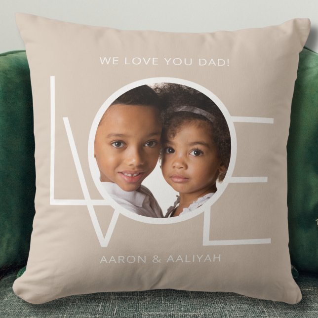 Almofada Nós Amamos Você Papai Foto Personalizada  (Criador carregado)
