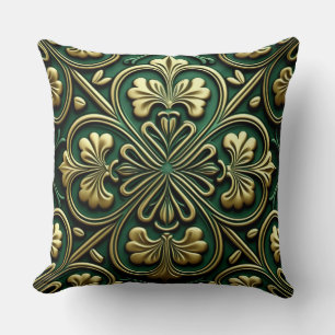 Almofada NÓS CELTICOS bonito VERDE E DOURADO IRLANDÊS