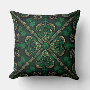 Almofada NÓS CELTICOS bonito VERDE E DOURADO IRLANDÊS
