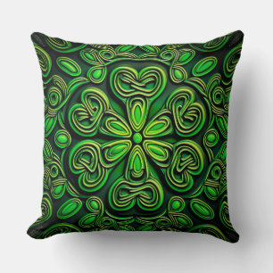 Almofada NÓS CELTICOS bonito VERDE E DOURADO IRLANDÊS