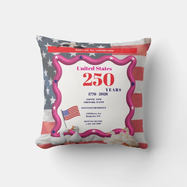 Almofada Nós os Gansos Bobos Celebração Divertida de 250º A (Frente)