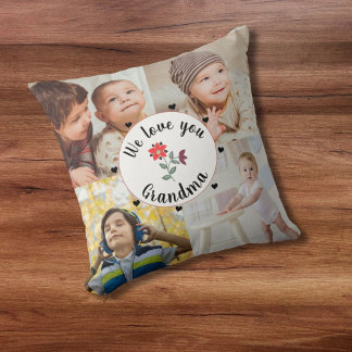 Almofada Nós te amamos vovó 4 fotos personalizadas mantendo