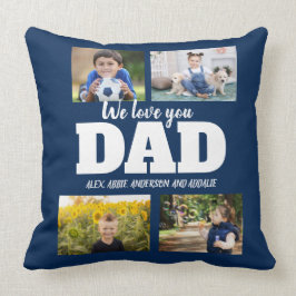 Almofada Nós Te Amo A Colagem De Fotos Azul 4 Do Marinho Pa