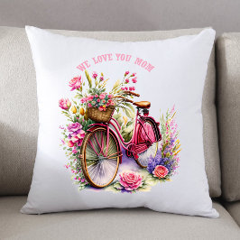 Almofada Nós Te Amo Mãe Bicicleta Bonito Flores Adicionam F