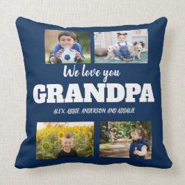Almofada Nós Te Amo Vovô Marinho Azul 4 Colagem De Fotos