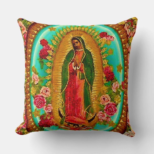Almofada Nossa Senhora Guadalupe Santo Virgem Mexicana Mari (Frente)