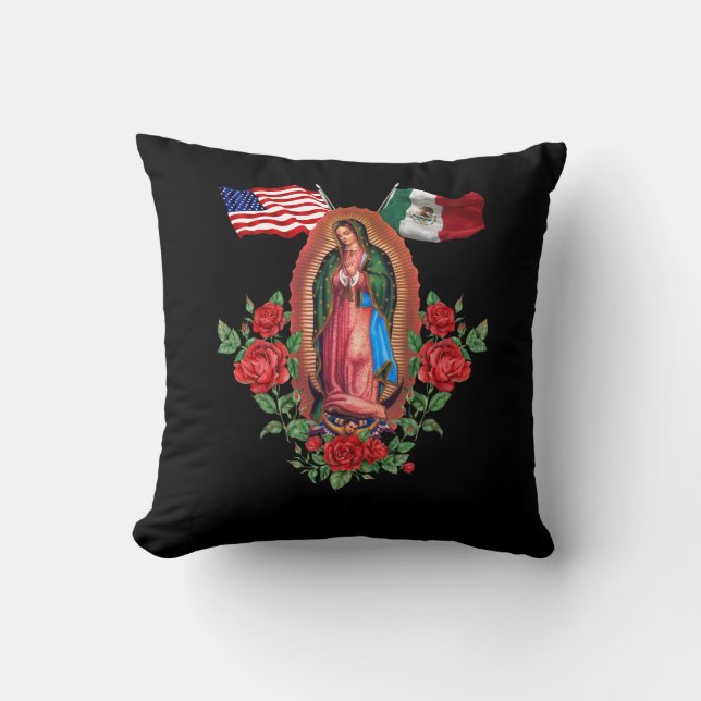 Almofada Nossa Senhora Virgen De Guadalupe Bandeira Mexican (Frente)