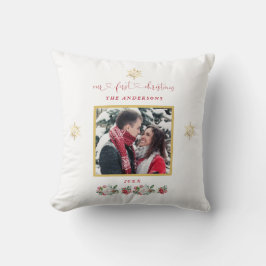 Almofada Nosso Primeiro Casamento De Foto Floral Floco De N