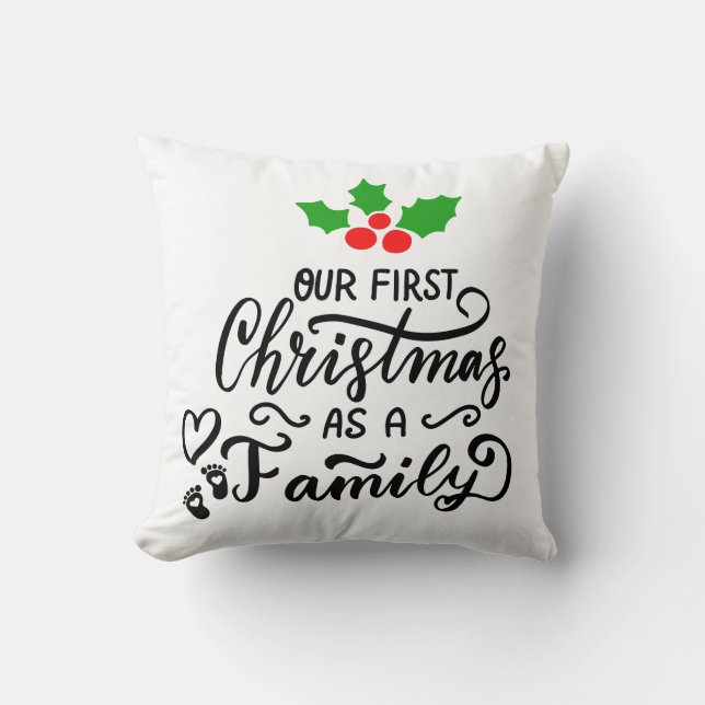 Almofada Nosso Primeiro Natal Como Natal Familiar (Frente)