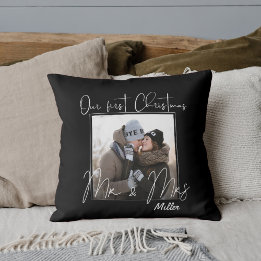 Almofada Nosso Primeiro Natal como SR E SRA Personalizado