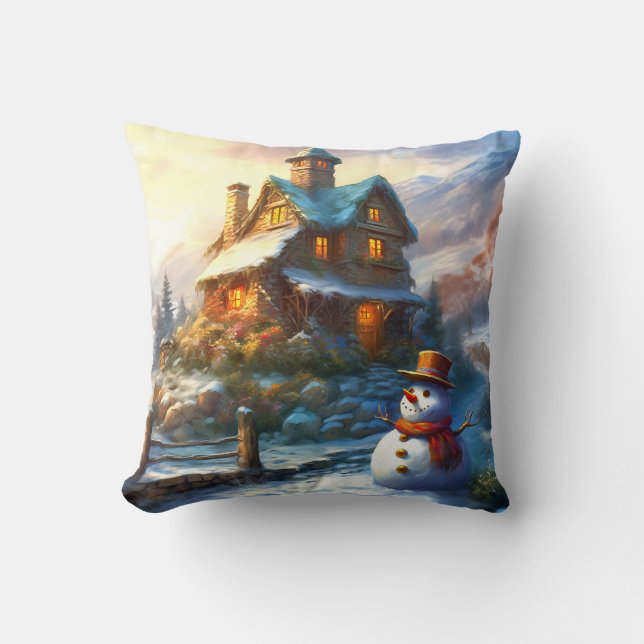Almofada Nostalgic Christmas Snowman | Vintage Cottage (Frente)