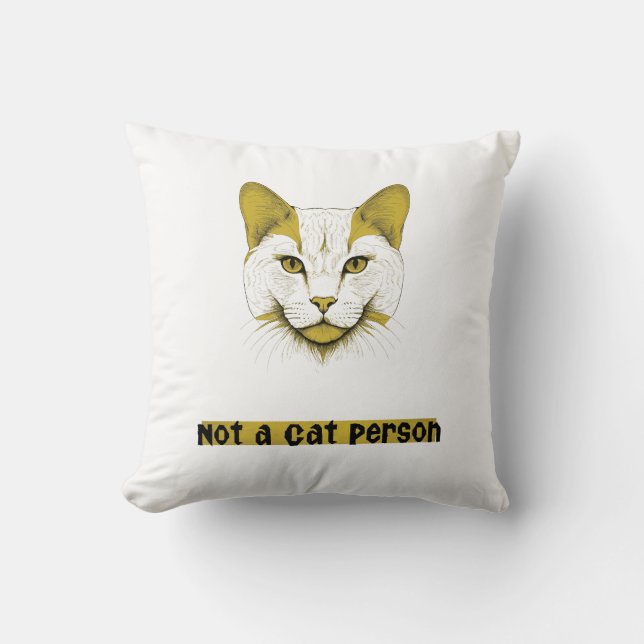 Almofada Not a Cat Person – Cat Face Throw Pillow (Frente)