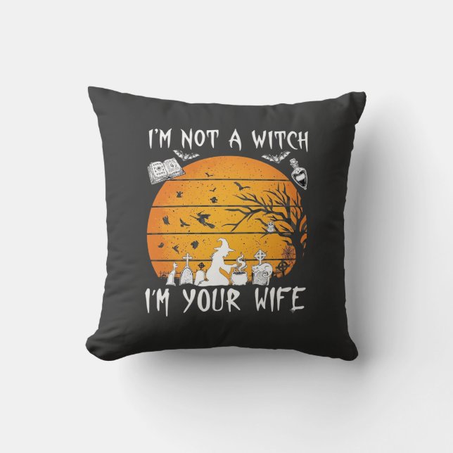 Almofada Not Witch Wife Halloween Sunset Cauldron_1 (Frente)