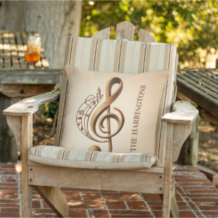 Almofada Nota de Limpeza Musical de Nome Personalizado