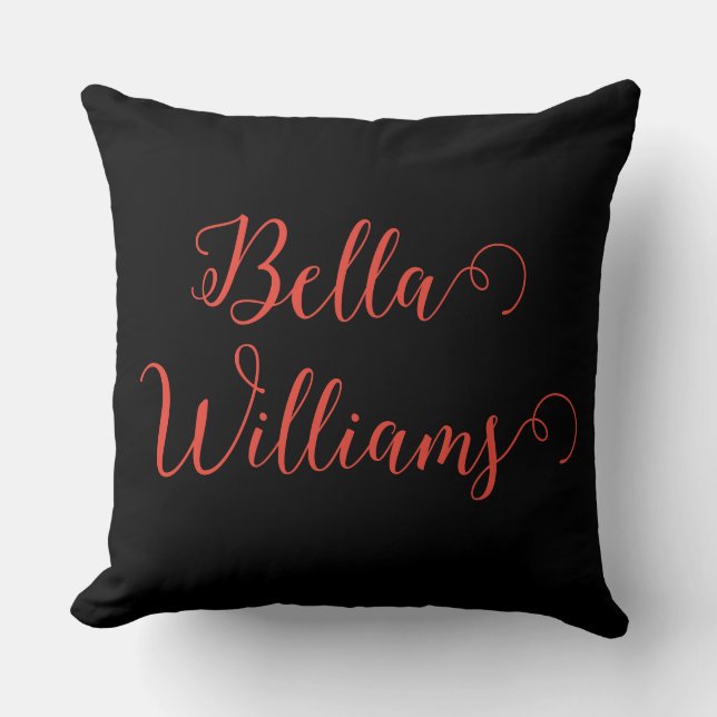 Almofada Nota vermelha em preto (Frente)