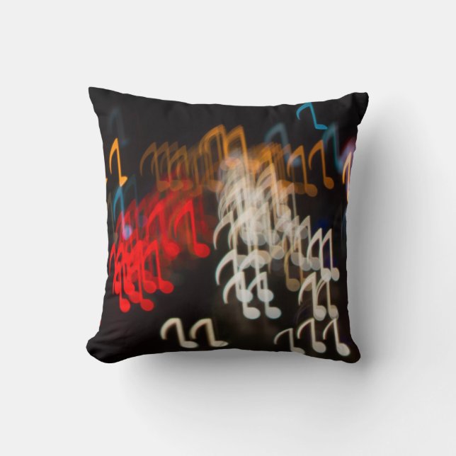 Almofada Notas de abstrato musical: luzes de fundo (Frente)