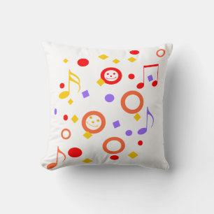 Almofada Notas de música coloridas