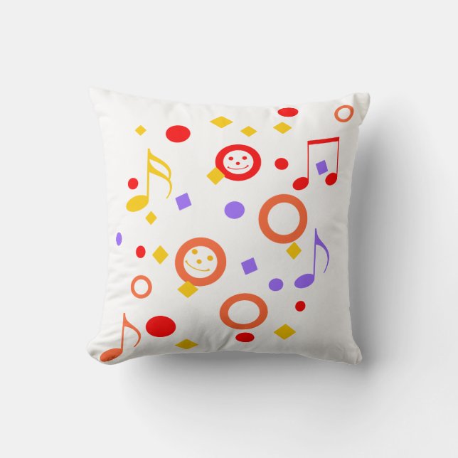 Almofada Notas de música coloridas (Frente)